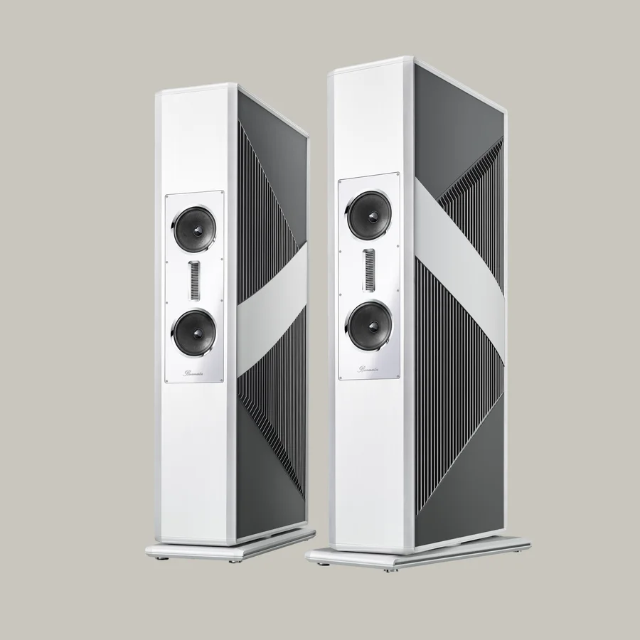 A pair of Burmester BC350 loudspeakers, front view